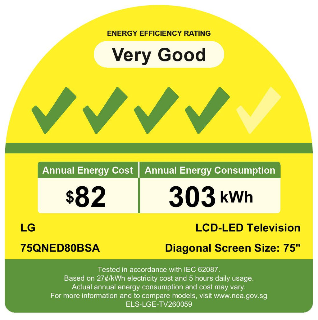 LG 75QNED80BSA.ATC  4K QNED evo Smart TV(75 Inch)Energy Efficiency Class 4)