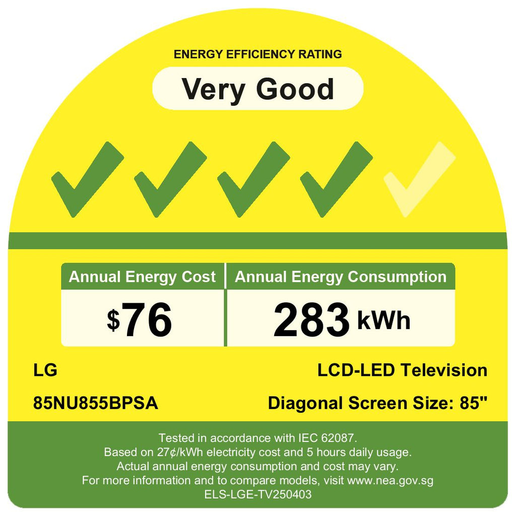 LG 85NU855BPSA.ATC Nano 4K UHD SMART TV(85 Inch)(Energy Efficiency Class 4)