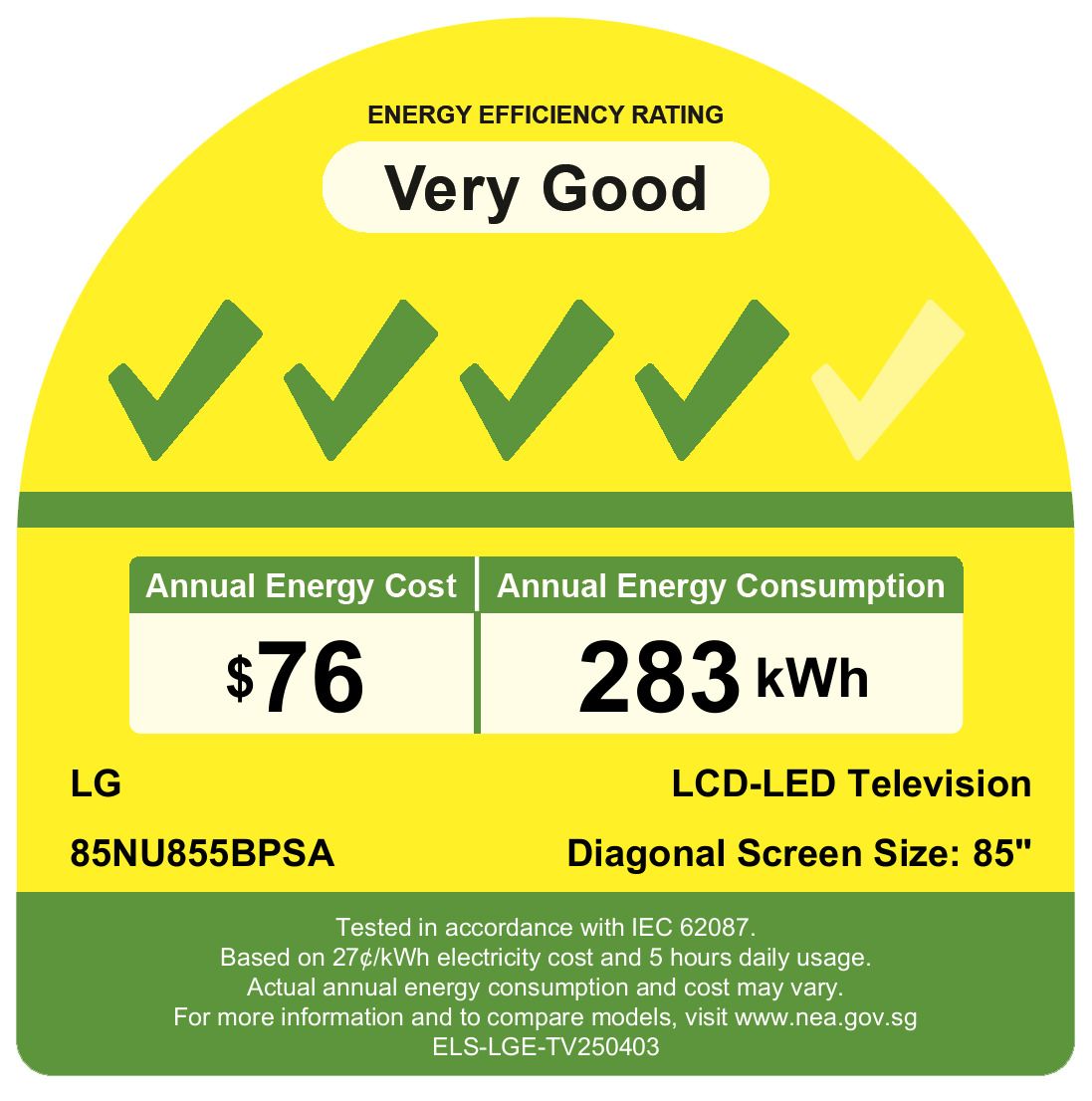 LG 85NU855BPSA.ATC Nano 4K UHD SMART TV(85 Inch)(Energy Efficiency Class 4)