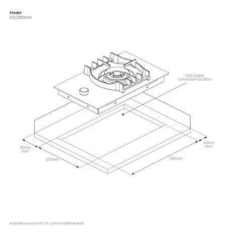 Electrolux EGC3310NVK (PUB) 1 burner built-in gas hob(30CM)