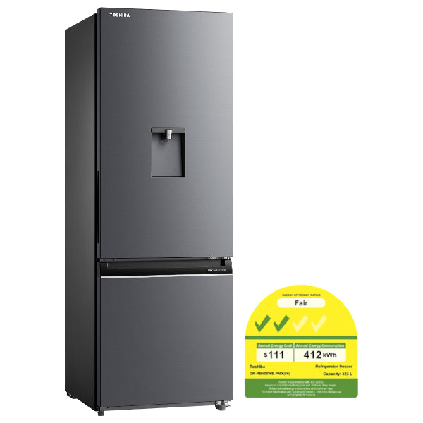 TOSHIBA GR-RB405WE-PMX(06) 2 DOOR FRIDGE(323L)(Energy Efficiency Class 2)