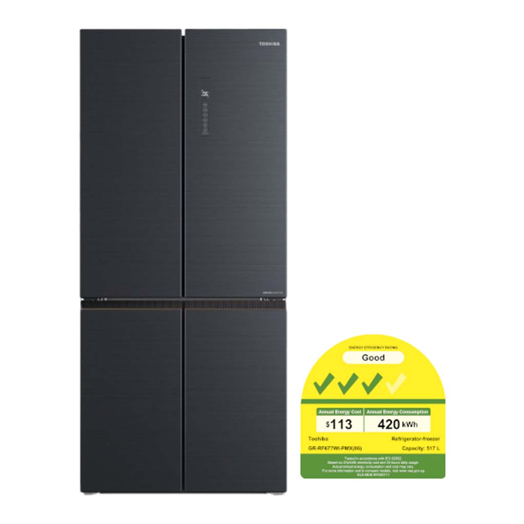 TOSHIBA GR-RF677WI-PMX(06) Multi Door Refrigerator(517L)(Energy Efficiency Class 3)