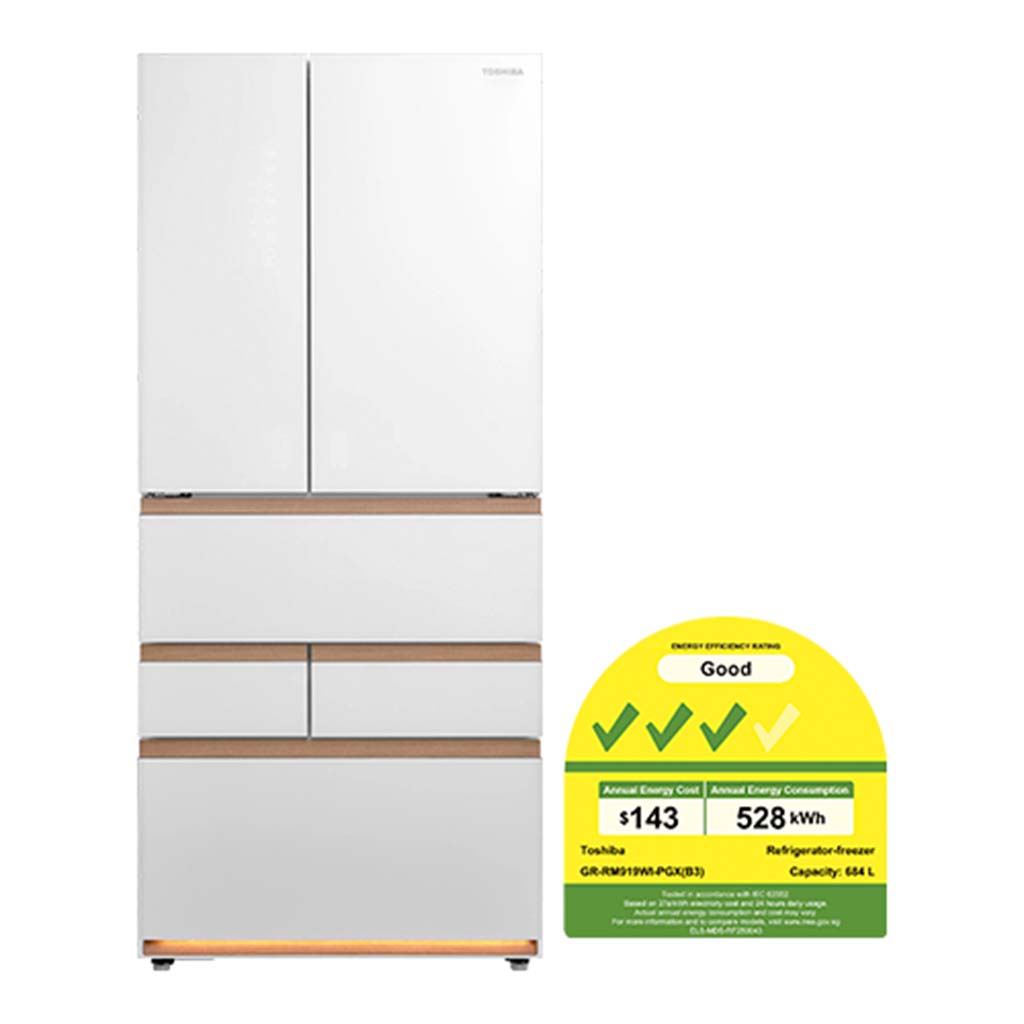 TOSHIBA GR-RM919WI-PGX(B3) Japandi Series Multi Door Refrigerator(684L)(Energy Efficiency Class 3)