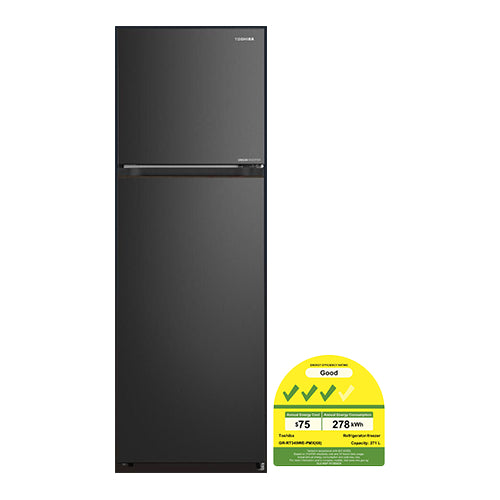 TOSHIBA GR-RT349WE-PMX(68) 2 DOOR FRIDGE(271L)(Energy Efficiency Class 3)