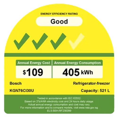 Bosch KGN76CI30U Free-standing fridge-freezer(521L)(Energy efficiency Class 3)