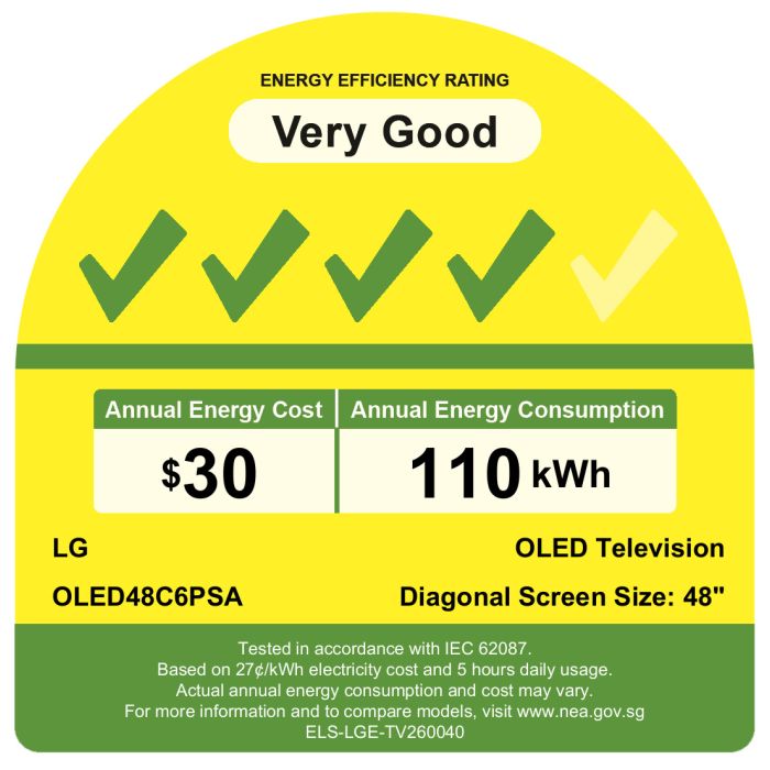LG OLED48C6PSA.ATC OLED evo 4K SMART TV(48 Inch)(Energy Efficiency Class 4)