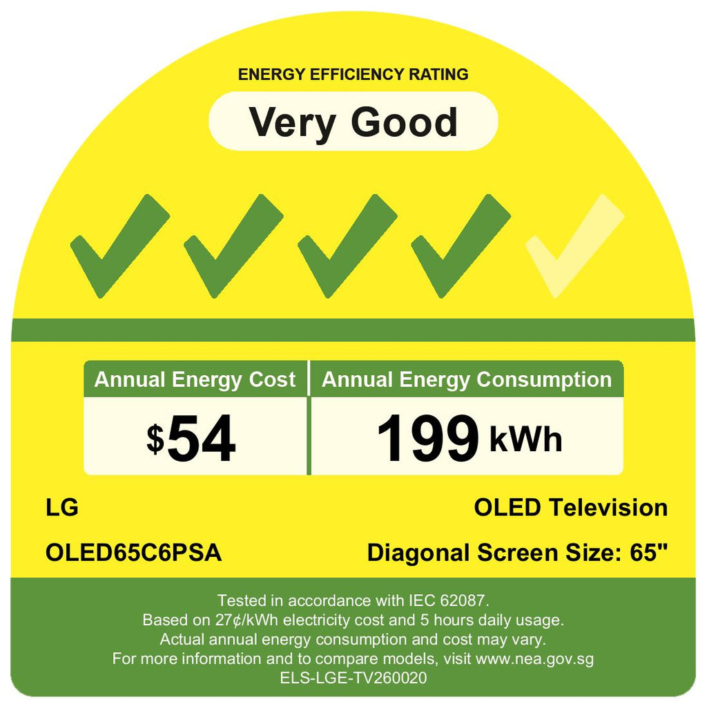LG OLED65C6PSA.ATC OLED evo 4K SMART TV(65 Inch)(Energy Efficiency Class 4)