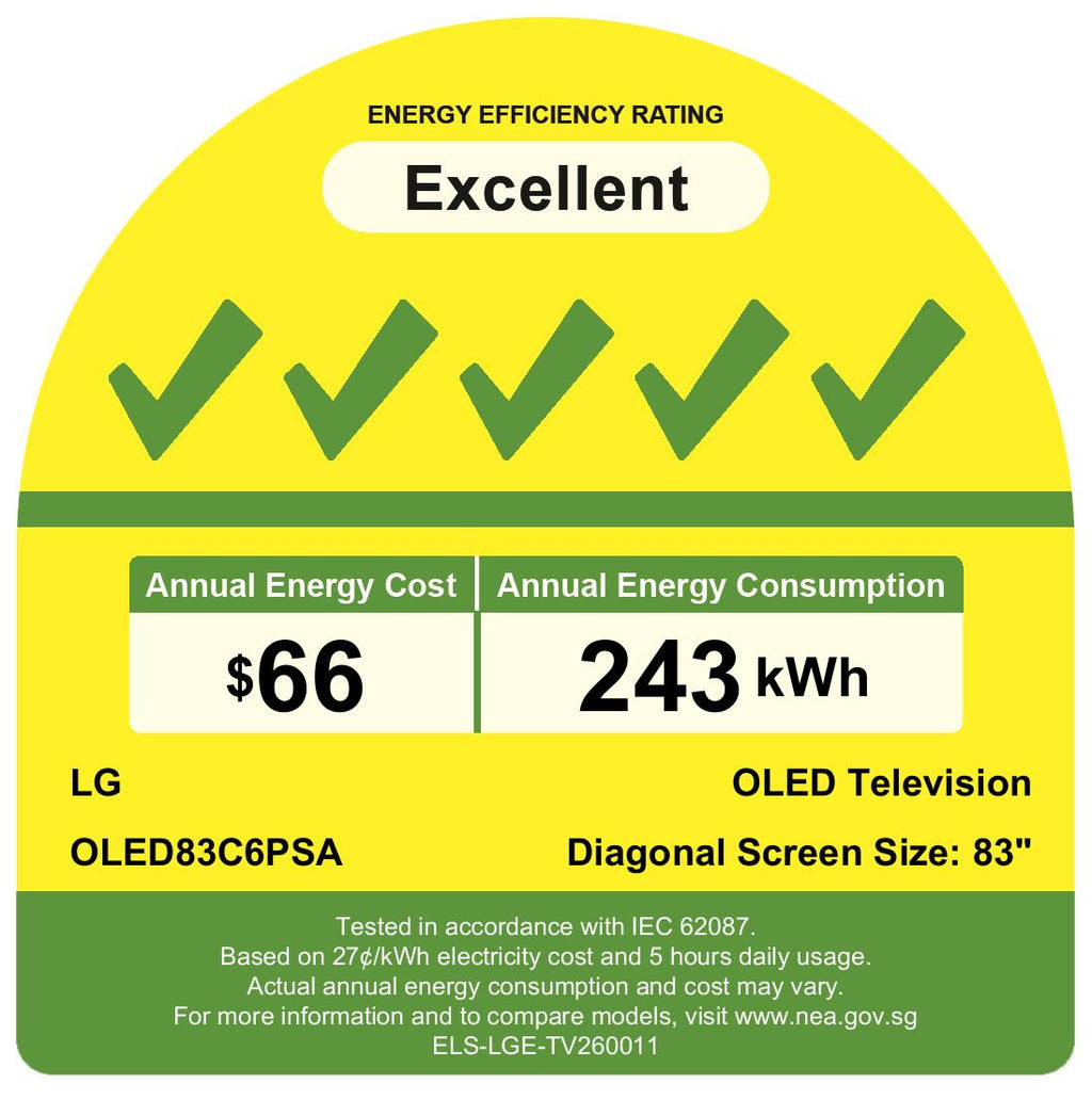 LG OLED83C6PSA.ATC OLED EVO AI THINQ TV (83") (Energy Efficiency Class 5)