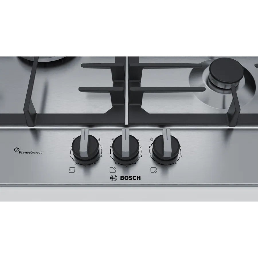 BOSCH PCC6A5B90K 3 BURNER GAS HOB STAINLESS STEEL (60CM)