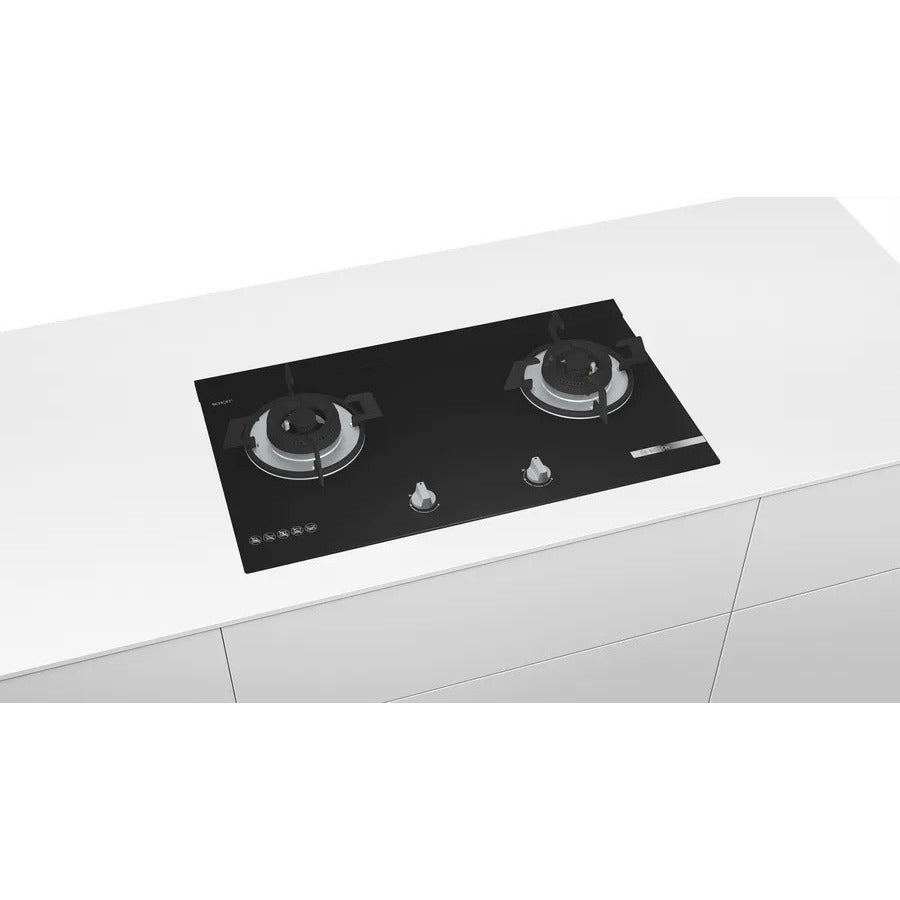 BOSCH PMD82D31AF(PUB) 2 Burner Tempered glass, Black Gas Hob(78CM)