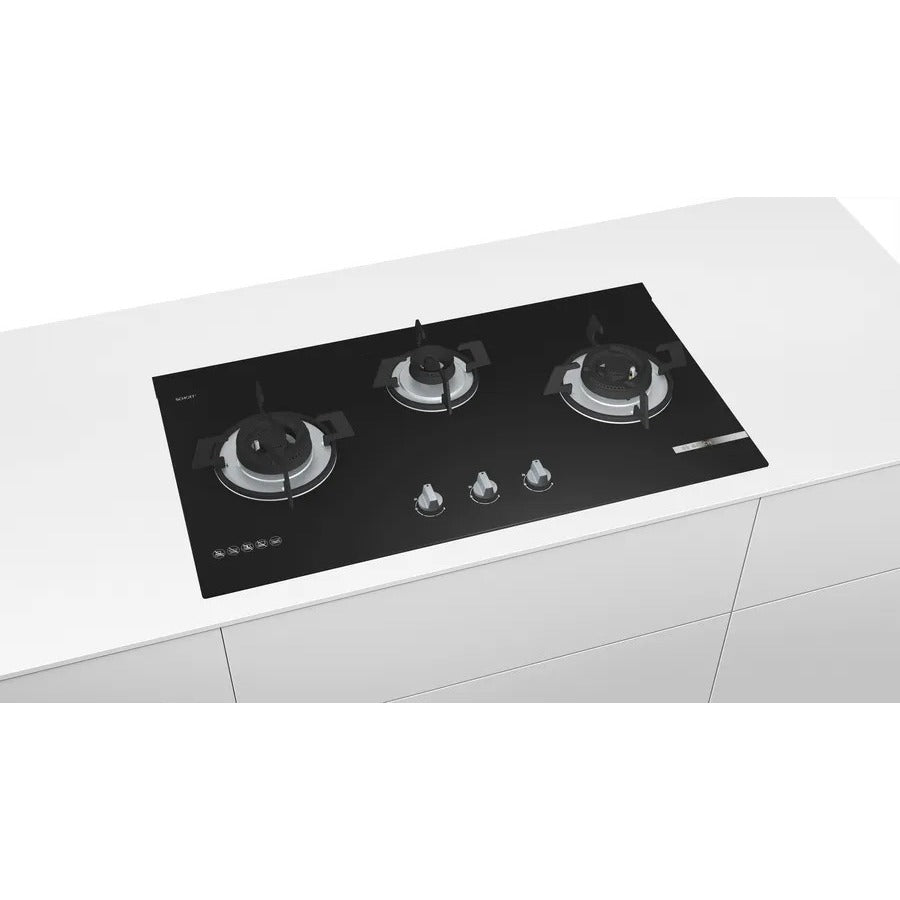BOSCH PMD93D31AF(PUB) 3 Burner Tempered glass, Black Gas Hob(92CM)