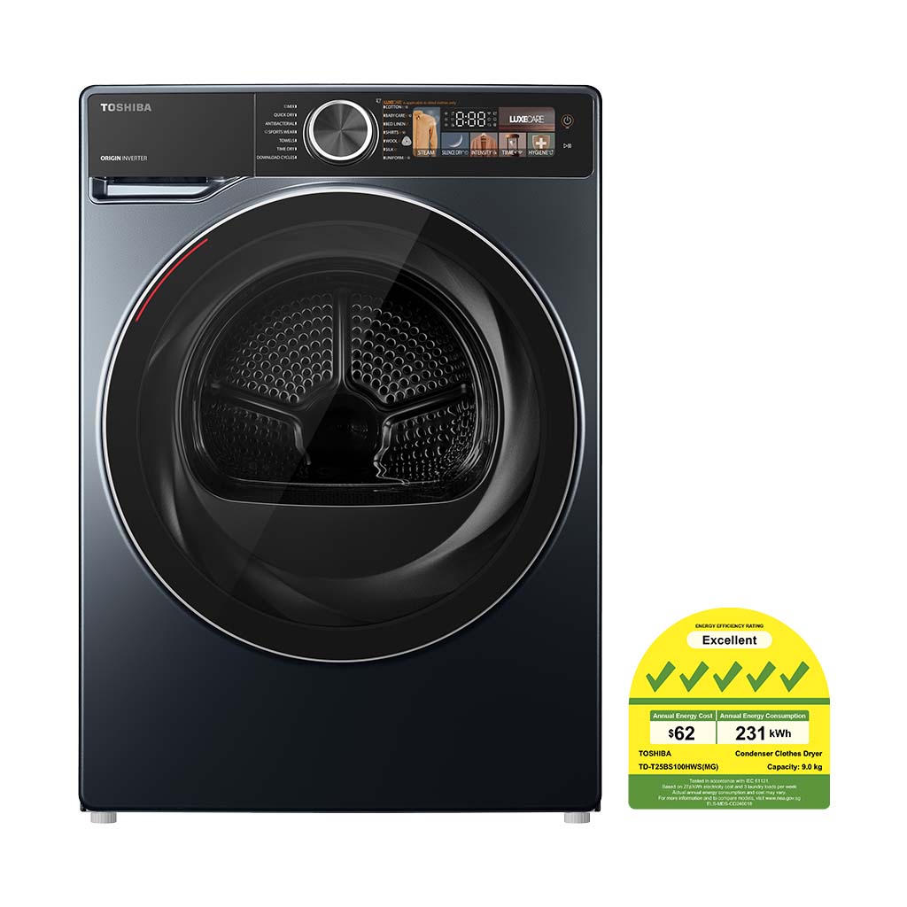 TOSHIBA TD-T25BS100HWS(MG) HEAT PUMP DRYER(9kg)(Energy Efficiency Class 5)