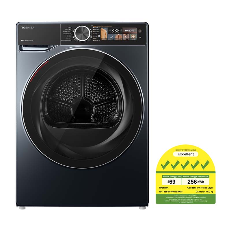 TOSHIBA TD-T25BS110HWS(MG) HEAT PUMP DRYER(9kg)(Energy Efficiency Class 5)