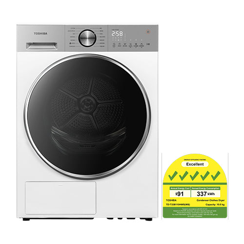 TOSHIBA TD-T33B110HWS(WS) Heat Pump Tumble Dryer(10KG)(Energy Efficiency Class 5)