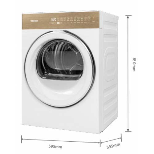 TOSHIBA TD-T37BS90HWS(WT) Japandi FrontLoad Dryer(8Kg)(Energy Efficiency Class 5)