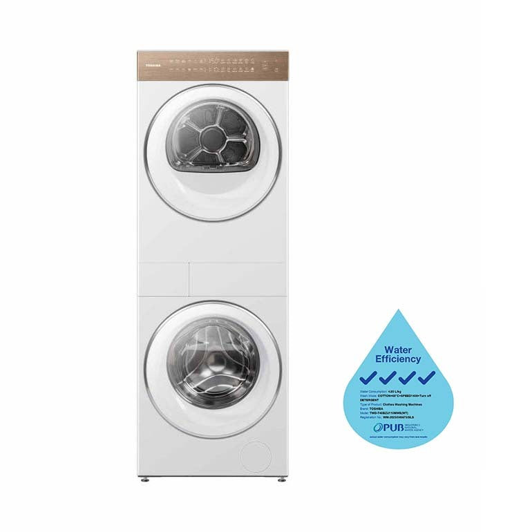 (Bundle) TOSHIBA TW-T40BZP110MWS(WT)+TD-T40BS90HWS(WT) FRONTLOAD WASHER/DRYER STATION (10KG/8KG)