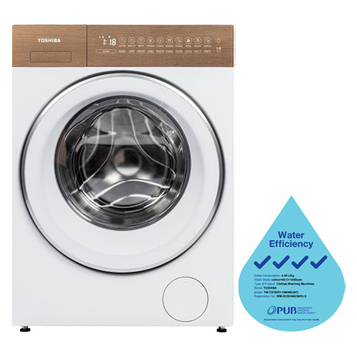 TOSHIBA TW-T37BZP115MWS(WT) FRONT LOAD WASHING MACHINE(10.5KG)(Water Efficiency Class 4)