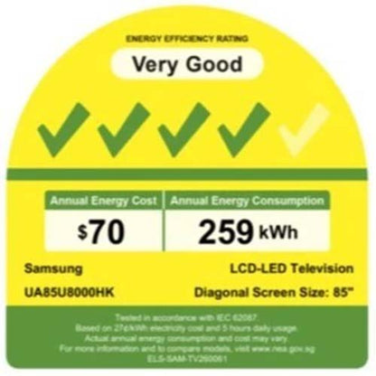 SAMSUNG UA85U8000HKXXS 4K SMART LED TV(85 Inch)(Energy Efficiency Class 4)