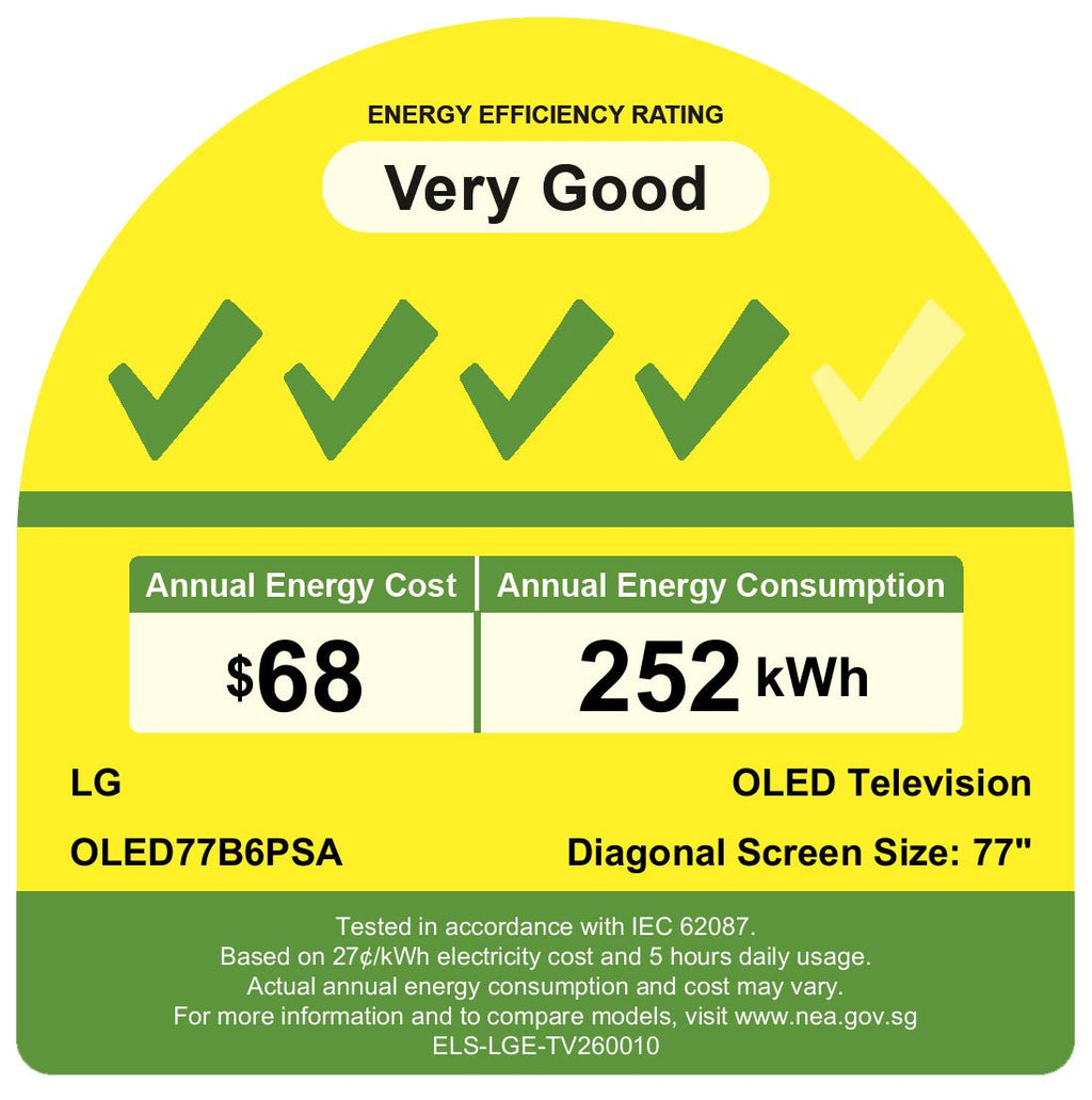 LG OLED77B6PSA.ATC OLED 4K SMART TV(77INCH)(Energy Efficiency Class 4)