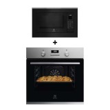 (Bundle) ELECTROLUX KOH3H00BX built-in single oven(65L) + EMSB25XC built-in combination microwave oven(25L)